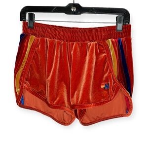 Aviator Nation Orange Velvet Athletic Shorts